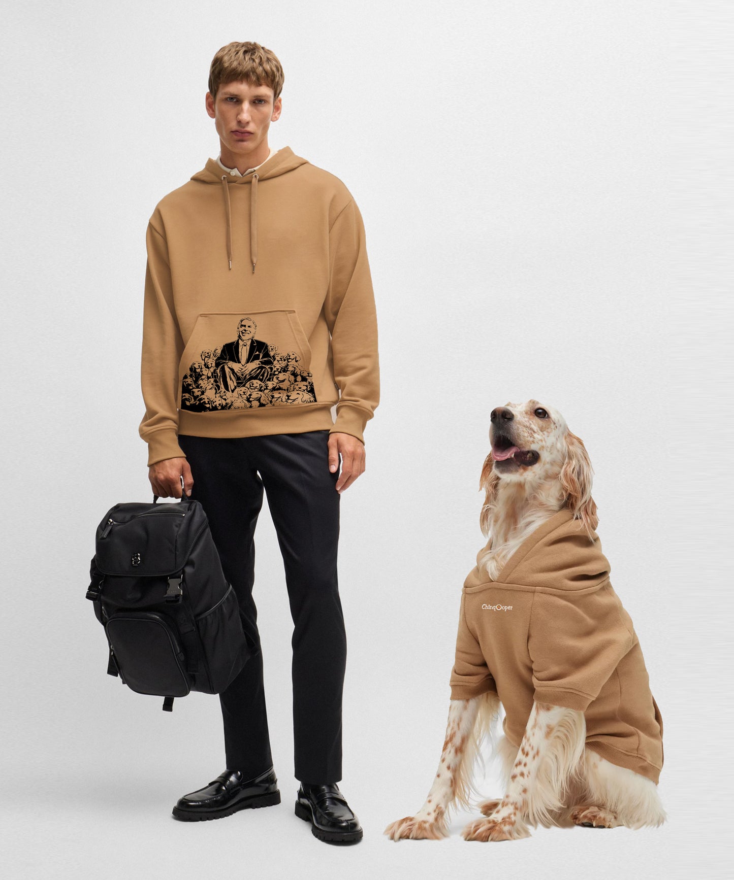 Twinning Men and Dog Hoodie
