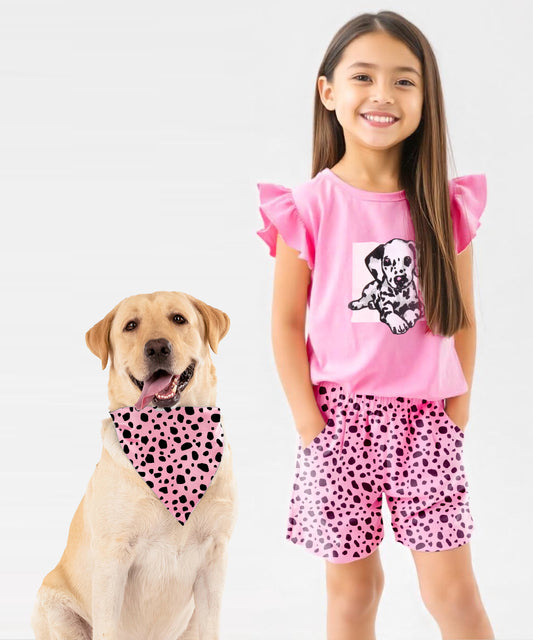 Kids Flock printed Shorts Set