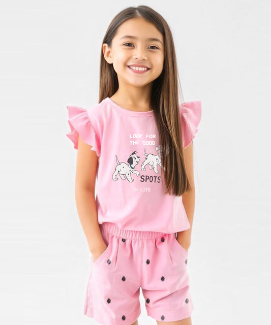 Kids girls Peach Dog themed set