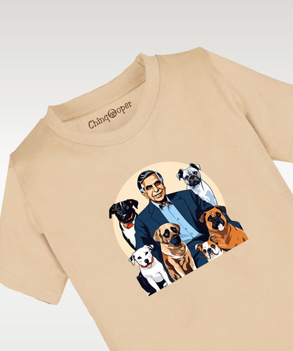 Ratan Tata Printed Kids T-Shirt- Beige