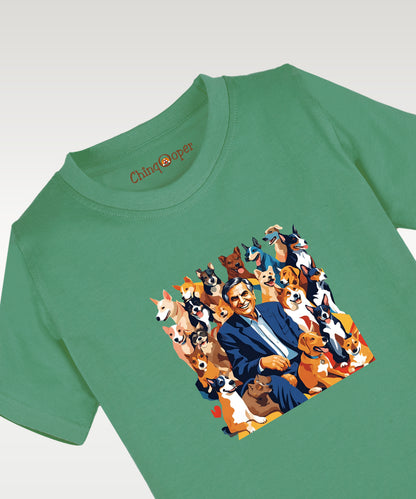 Ratan Tata Printed Kids T-Shirt- Green