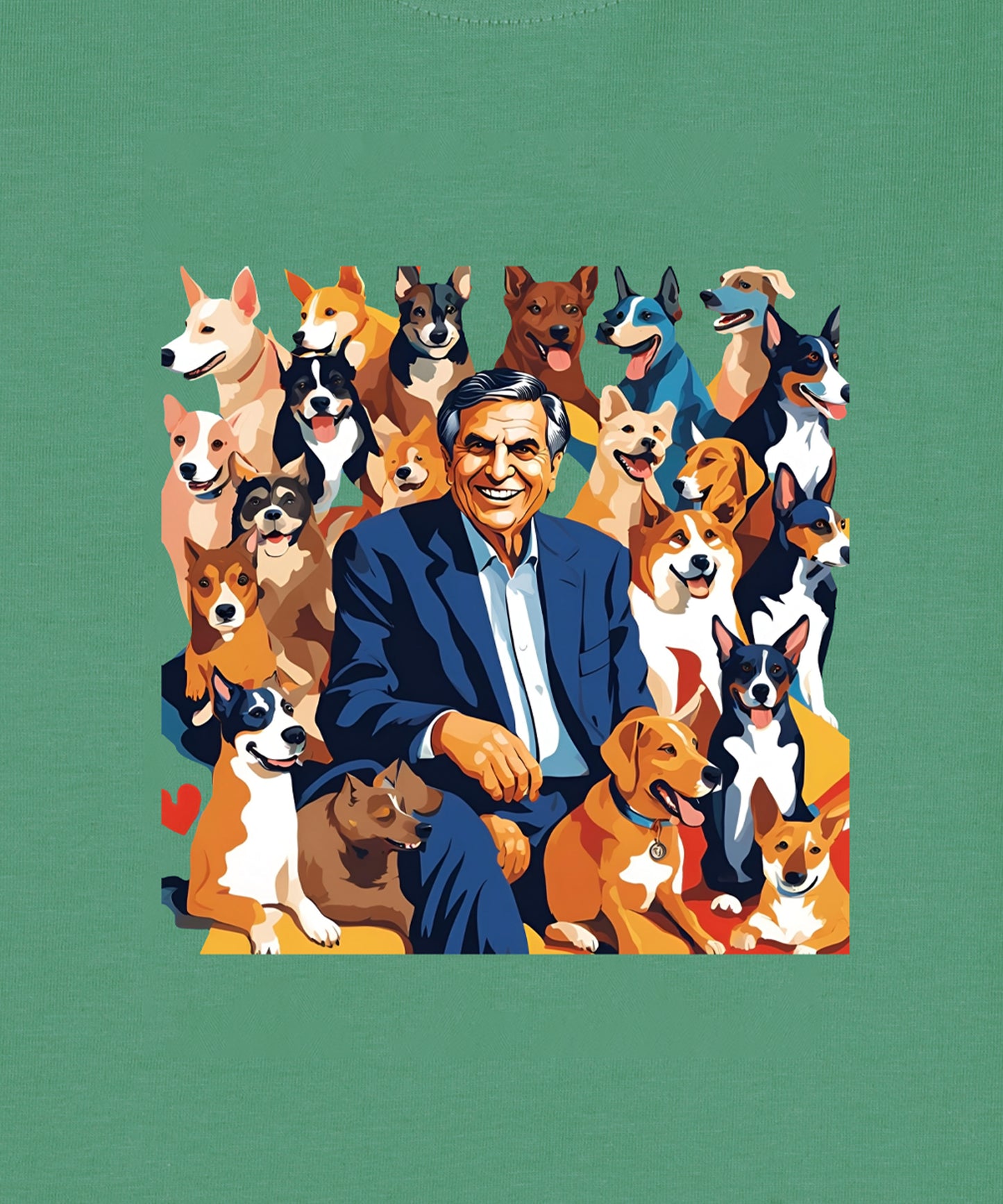 Ratan Tata Printed Kids T-Shirt- Green