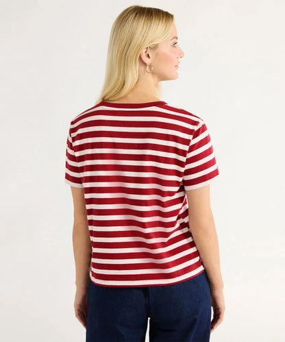 Twinning Women And Dog T-shirt-Red