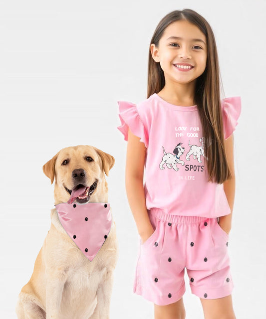 Twinning Kid And Dog- Peach