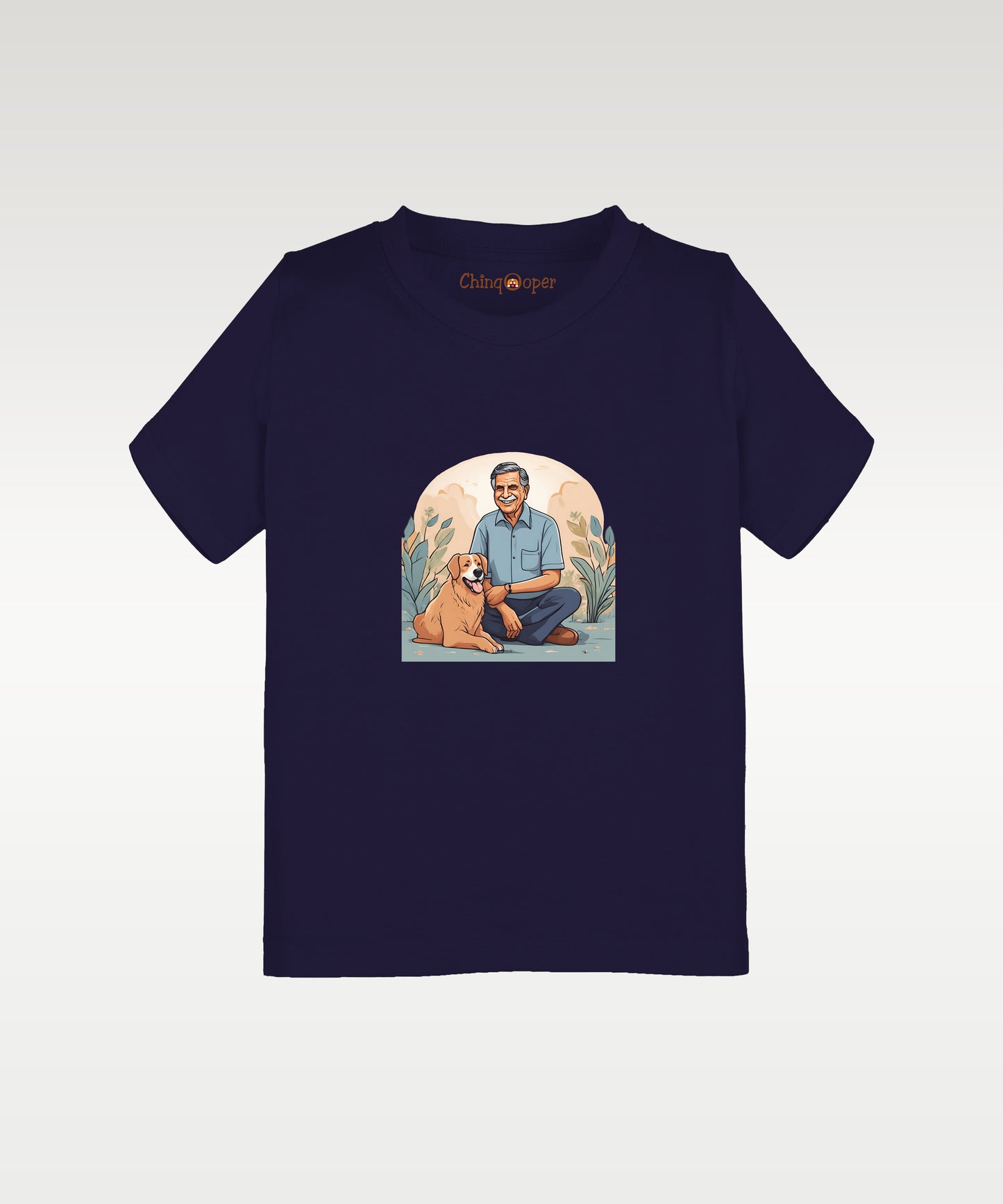 Ratan Tata Printed Kids T-Shirt- Navy