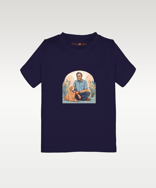 Ratan Tata Printed Kids T-Shirt- Navy